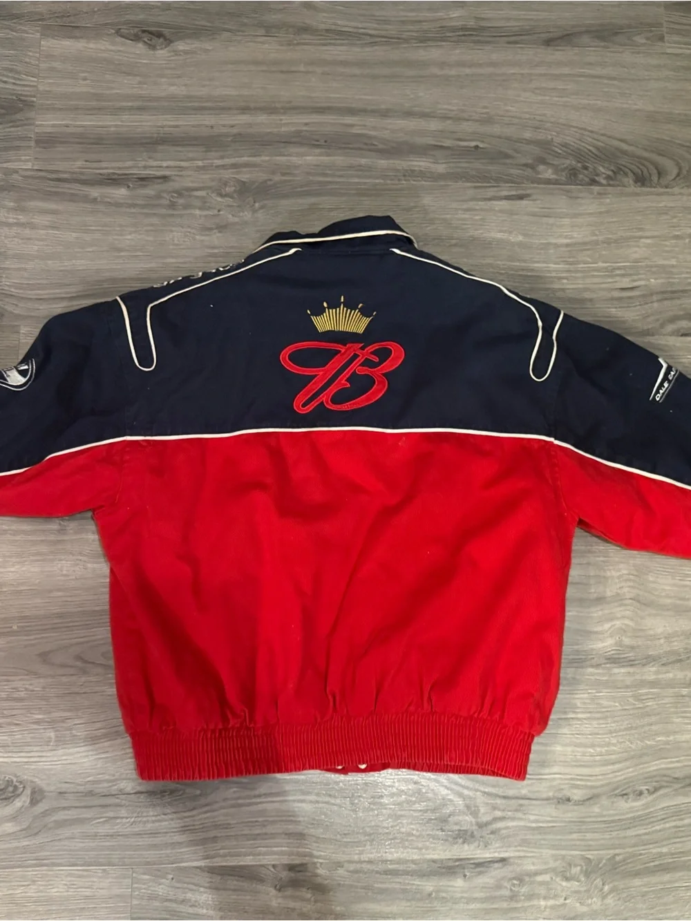 Dale Jr. Budweiser Red and Navy Vintage Team Jacket